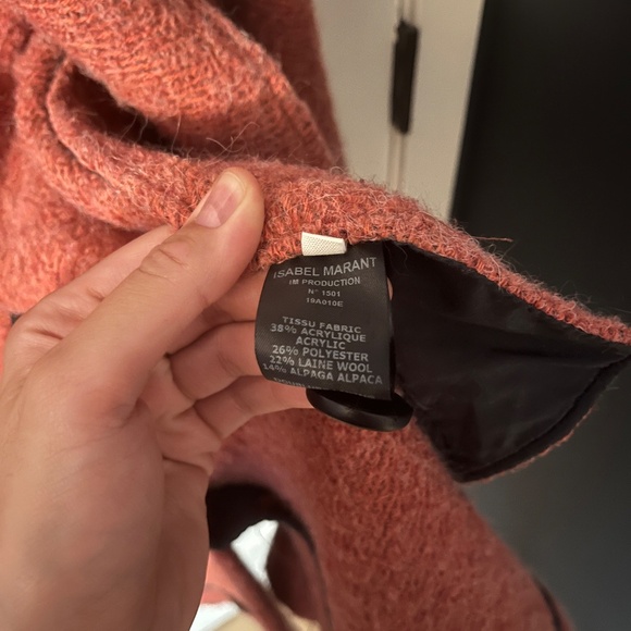 Isabel Marant Etoile Pink Dante Boucle Coat, Size 38 - Picture 3 of 6